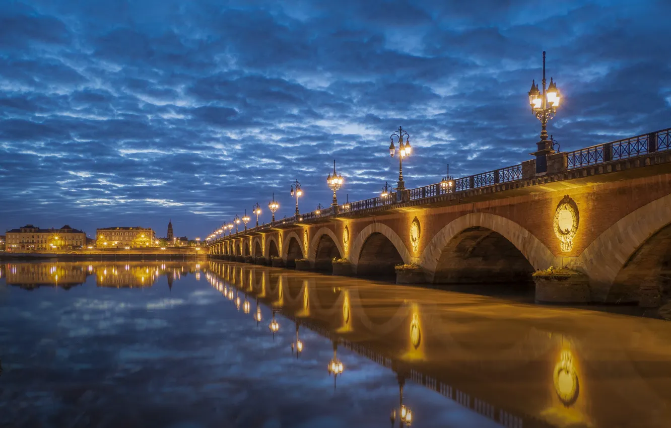 Photo wallpaper river, France, Bordeaux