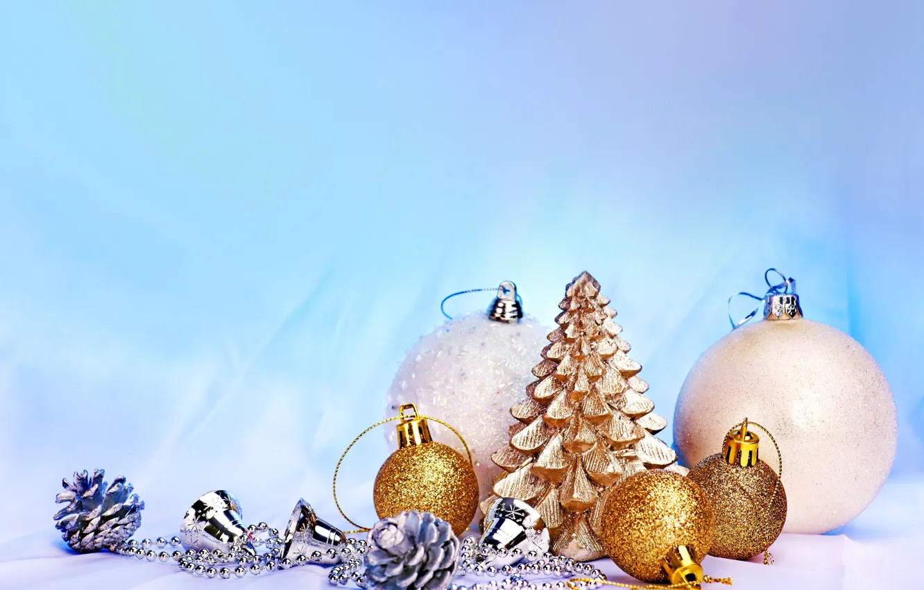 Photo wallpaper decoration, balls, New Year, Christmas, Christmas, New Year, decoration