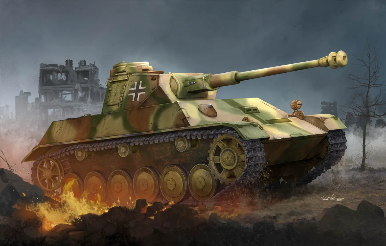 Photo wallpaper tank, armor, experienced, Pz.KpfW.III/IV