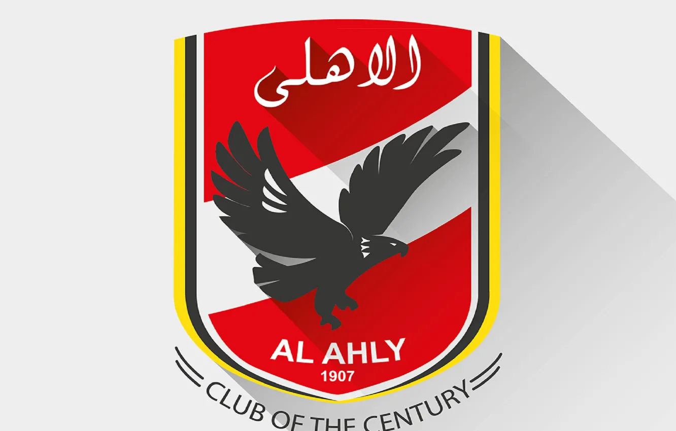 Photo wallpaper red, logo, white, black, yellow, Egypt, ahly, alahly