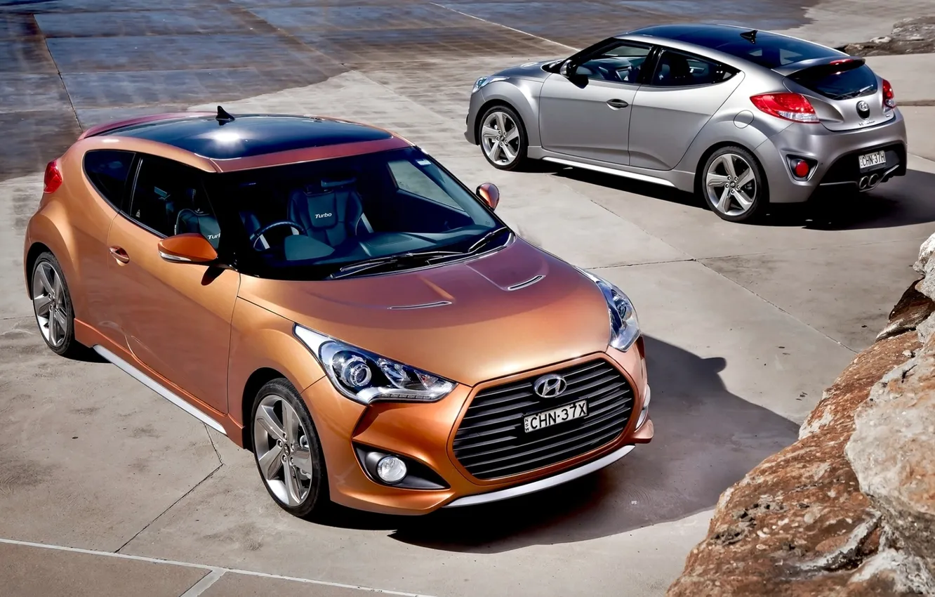 Photo wallpaper background, coupe, Hyundai, rear view, the front, Hyundai, Turbo, turbo