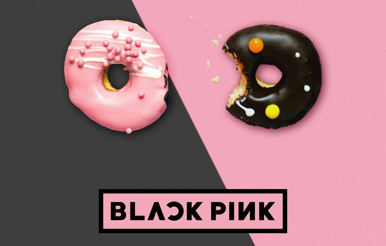 Photo wallpaper logo, black, texture, pink, Blackpink
