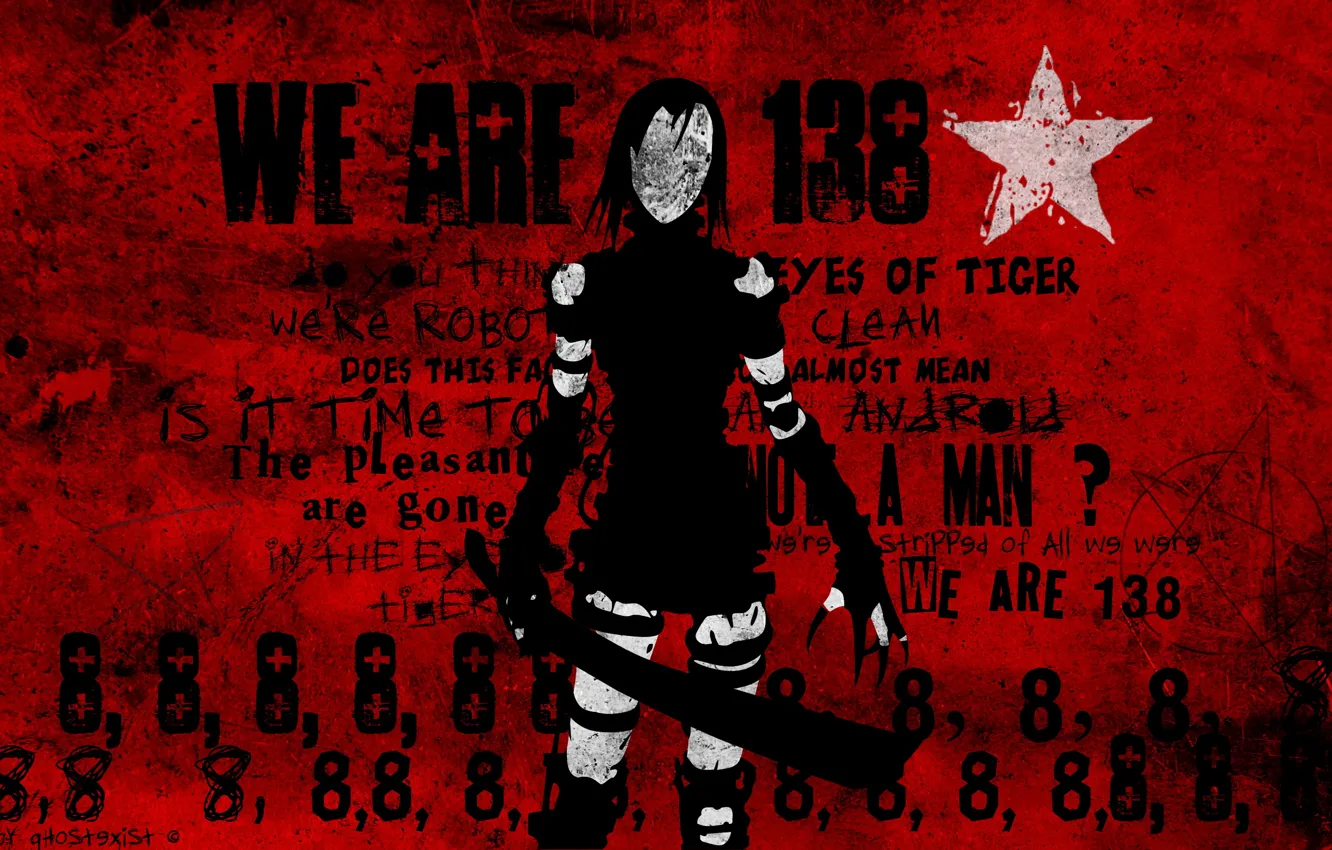 Photo wallpaper red, abstraction, background, the inscription, cyberpunk, Blame!, cyberpunk, manga