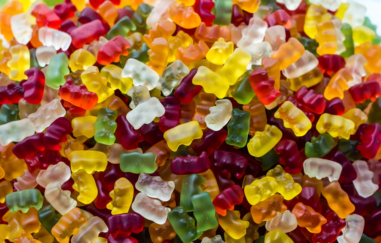 Photo wallpaper color, candy, sweets, bear