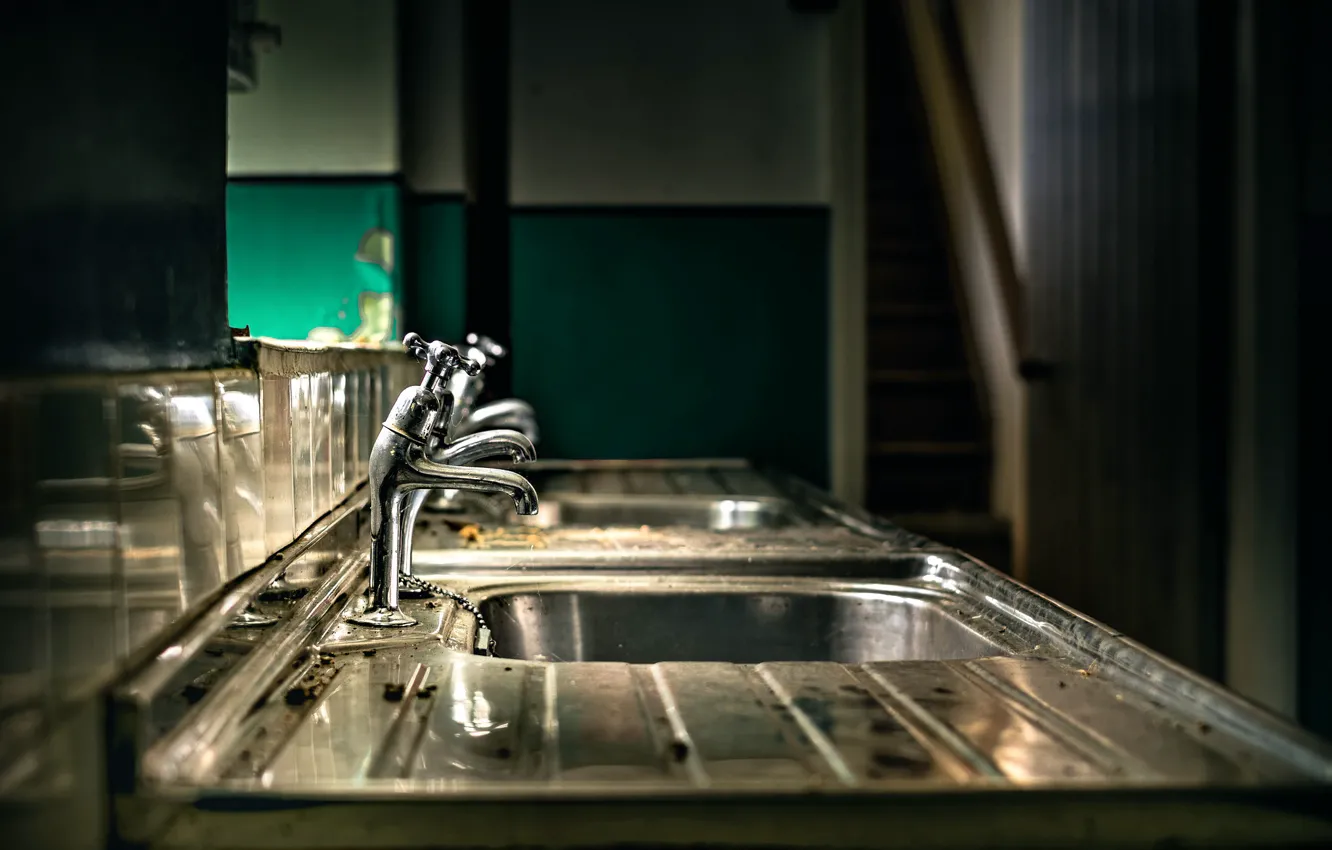 Photo wallpaper Sink, ladder, faucets