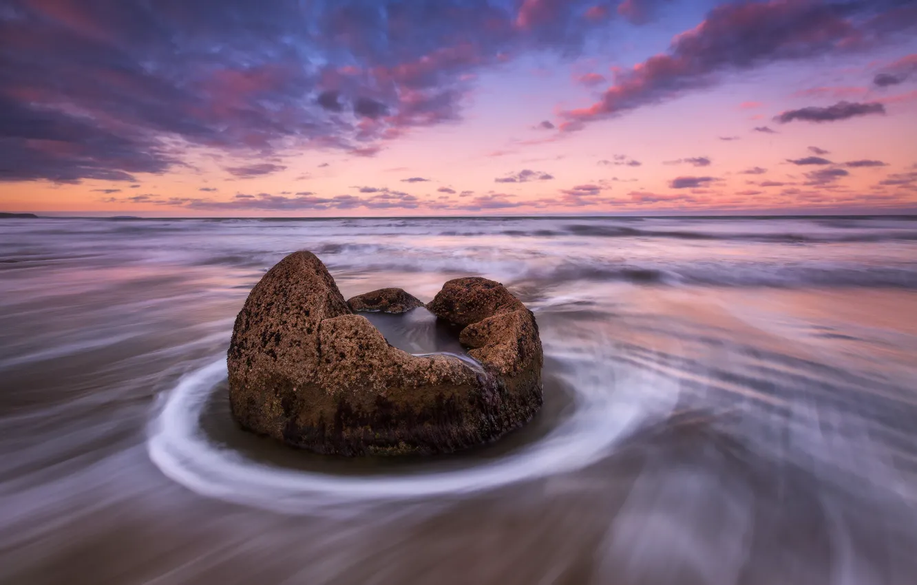 Photo wallpaper sea, beach, the sky, water, clouds, nature, stones, the ocean