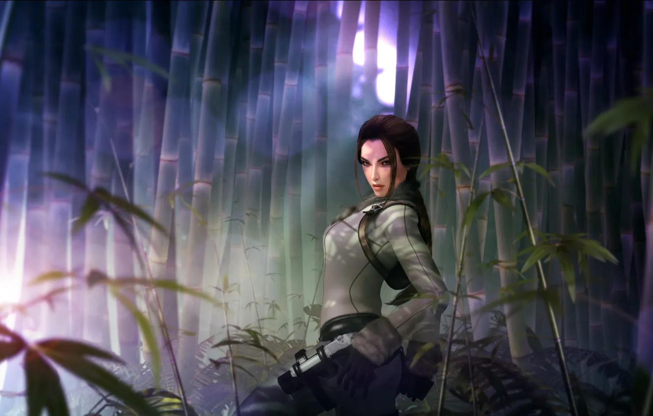 Photo wallpaper forest, look, girl, beauty, Tomb Raider, Square Enix, Lara Croft