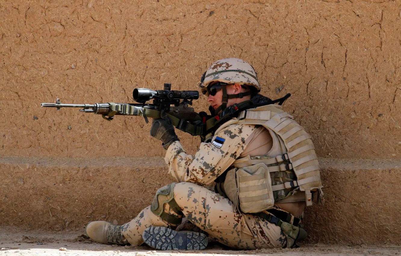 Photo wallpaper weapons, soldiers, Estonian Army