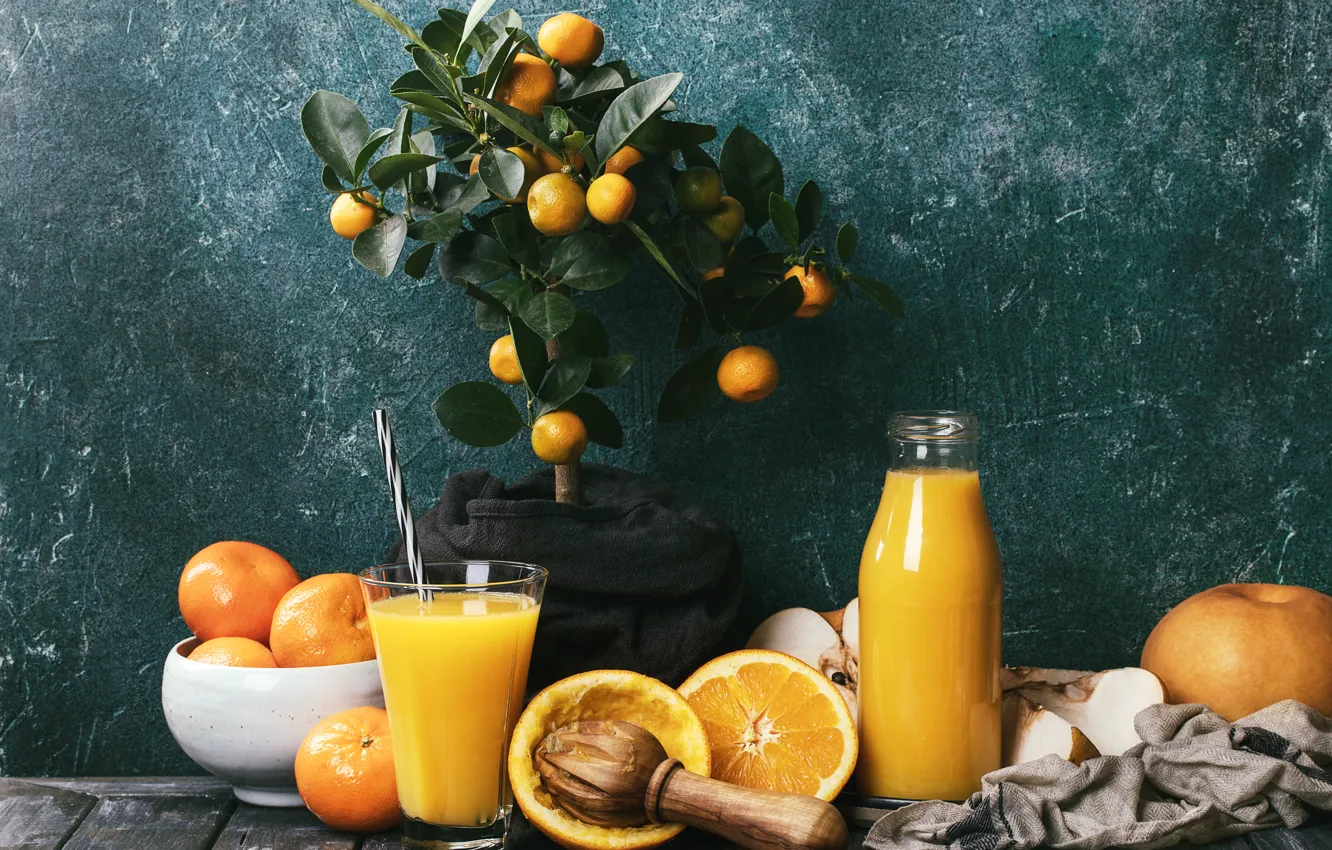 Photo wallpaper juice, fresh, orange, Roman Dbree