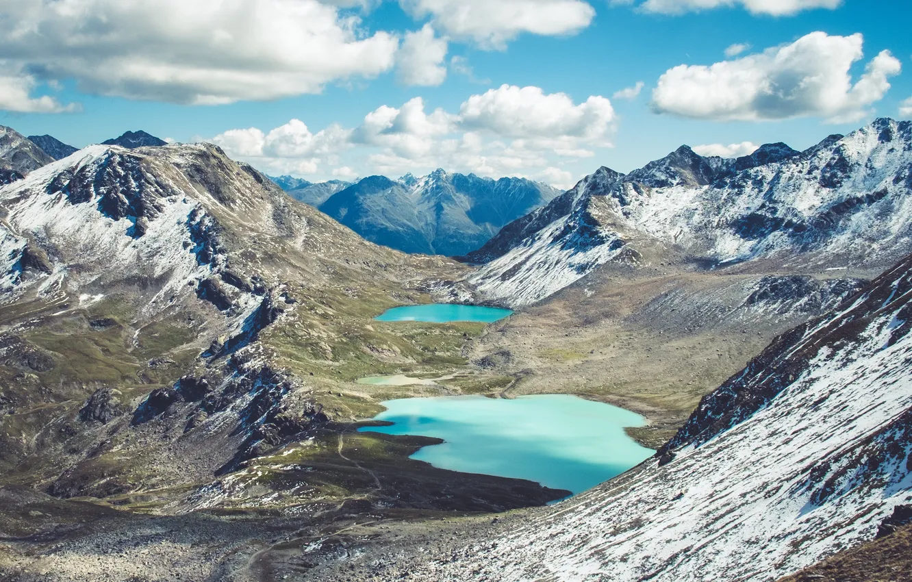 Photo wallpaper clouds, mountains, nature, lake, Switzerland, Alps, Davos