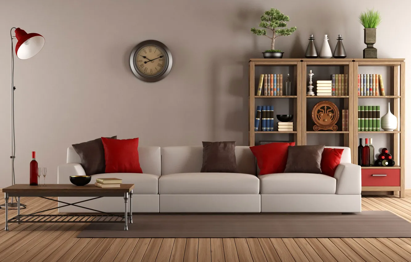 Photo wallpaper room, interior, living room