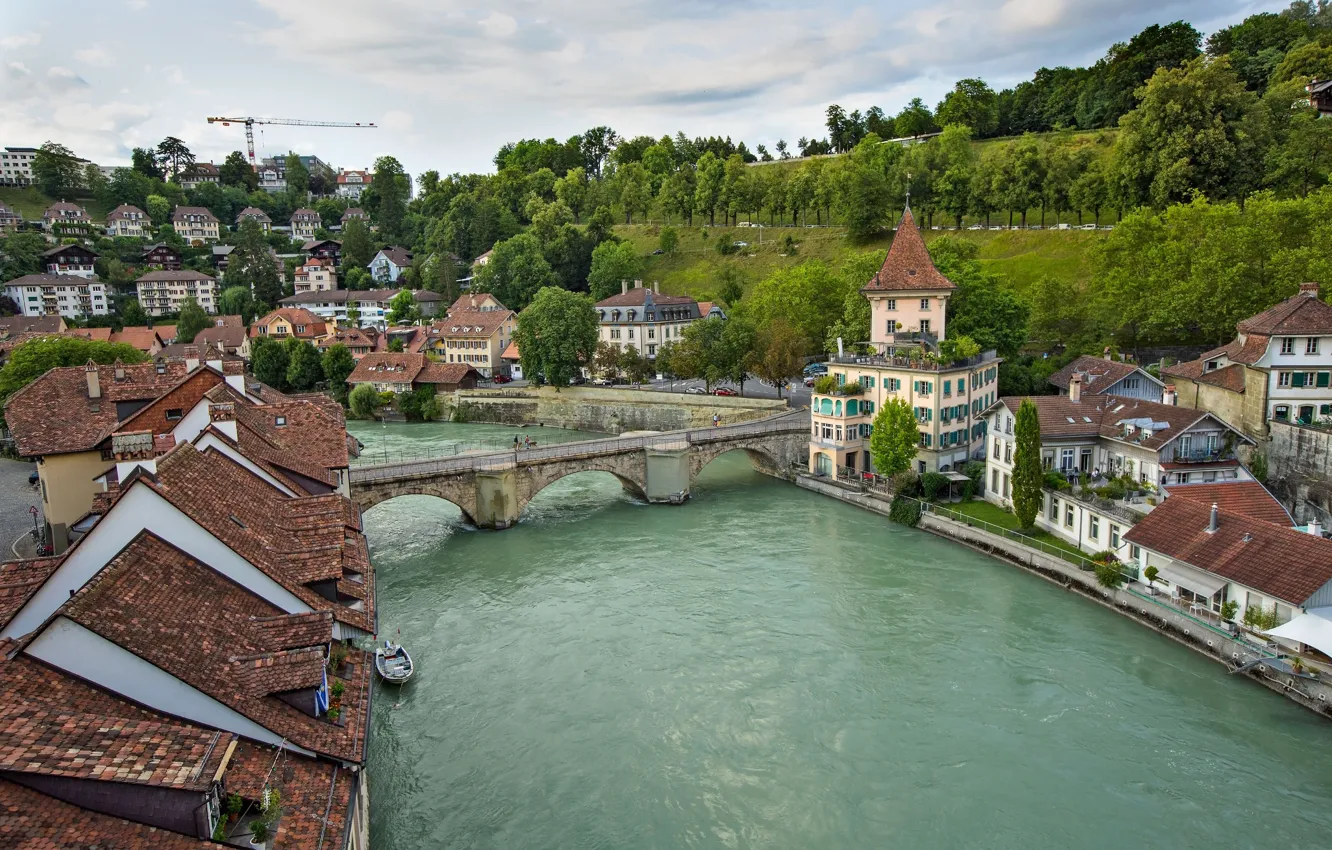 Photo wallpaper bridge, river, Switzerland, Bern