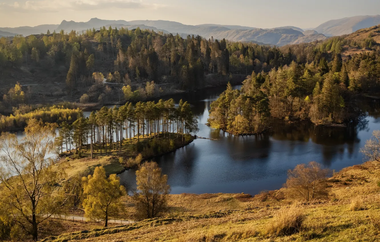 Photo wallpaper England, Lake District, South Lakeland District, Tarn Hows, High Yewdale