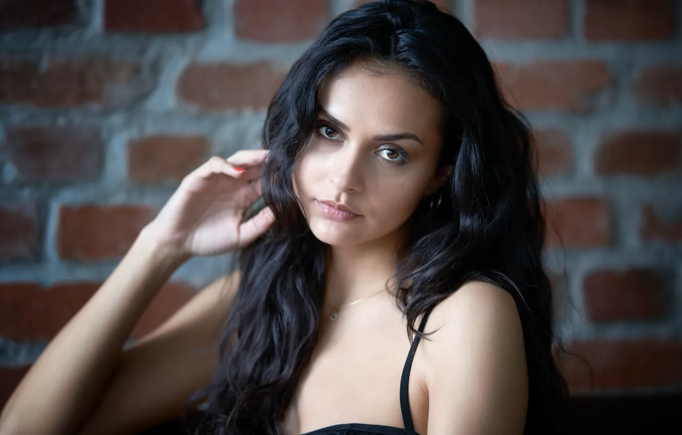Photo wallpaper look, girl, face, model, Martin Fuhrmann