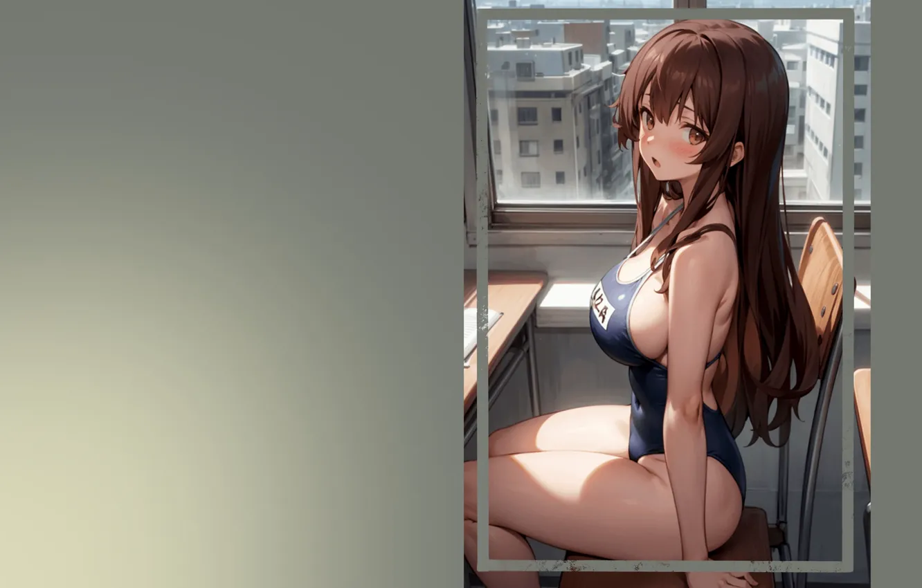 Photo wallpaper kawaii, girl, hot, hot girl, boobs, anime, High School, pretty