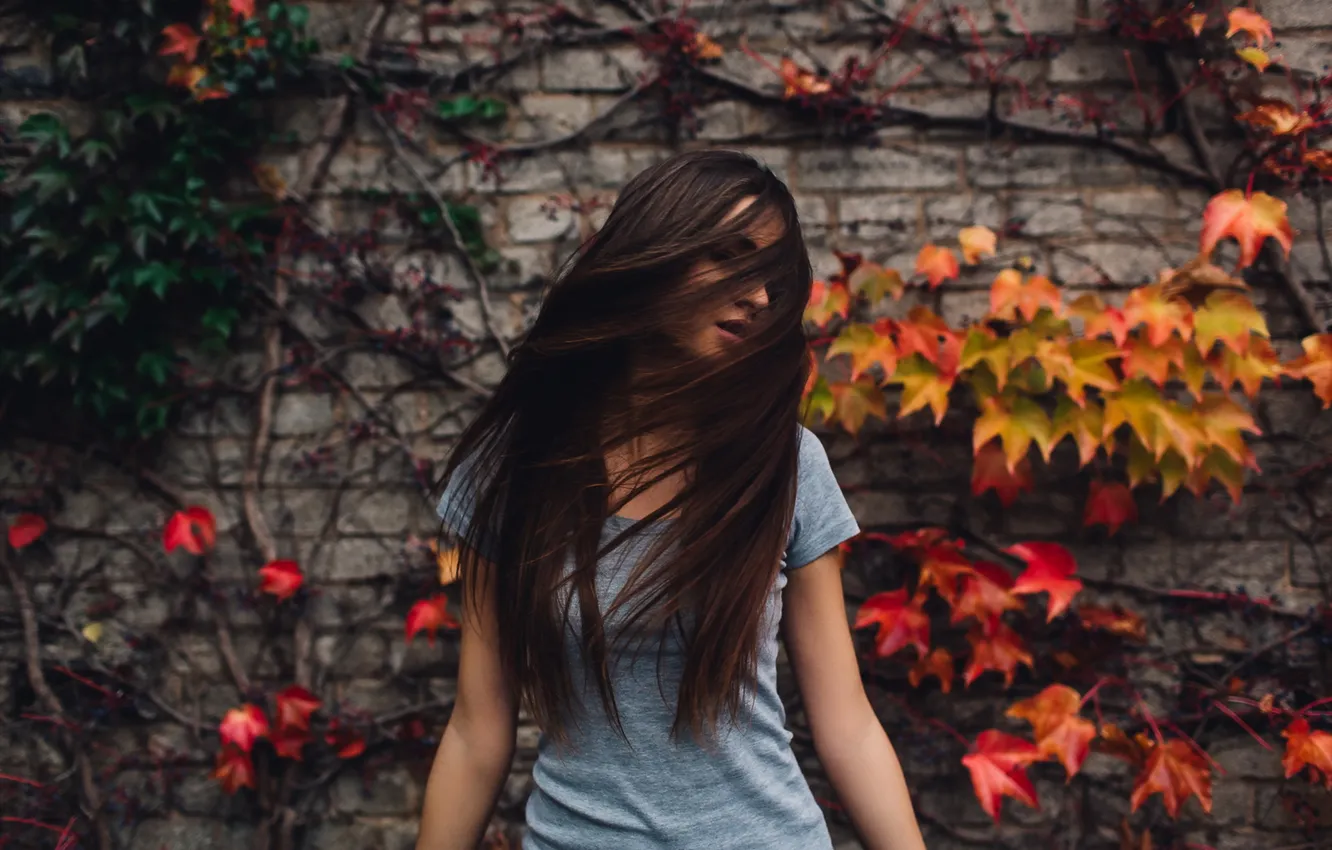 Photo wallpaper autumn, girl, pose, Clara