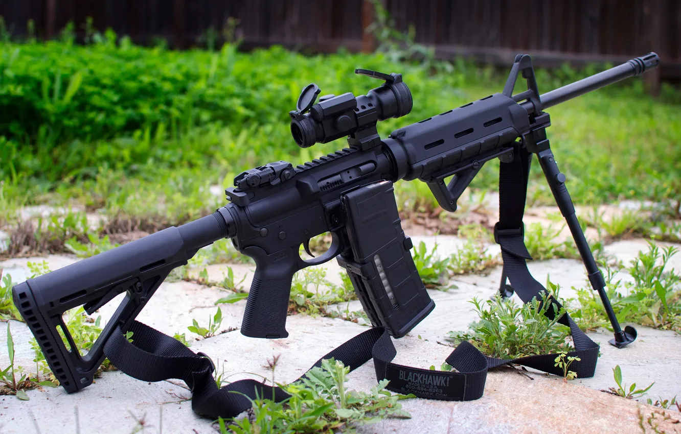 Photo wallpaper weapons, rifle, Smith&ampamp;Wesson, M&ampamp;P15, semi-automatic