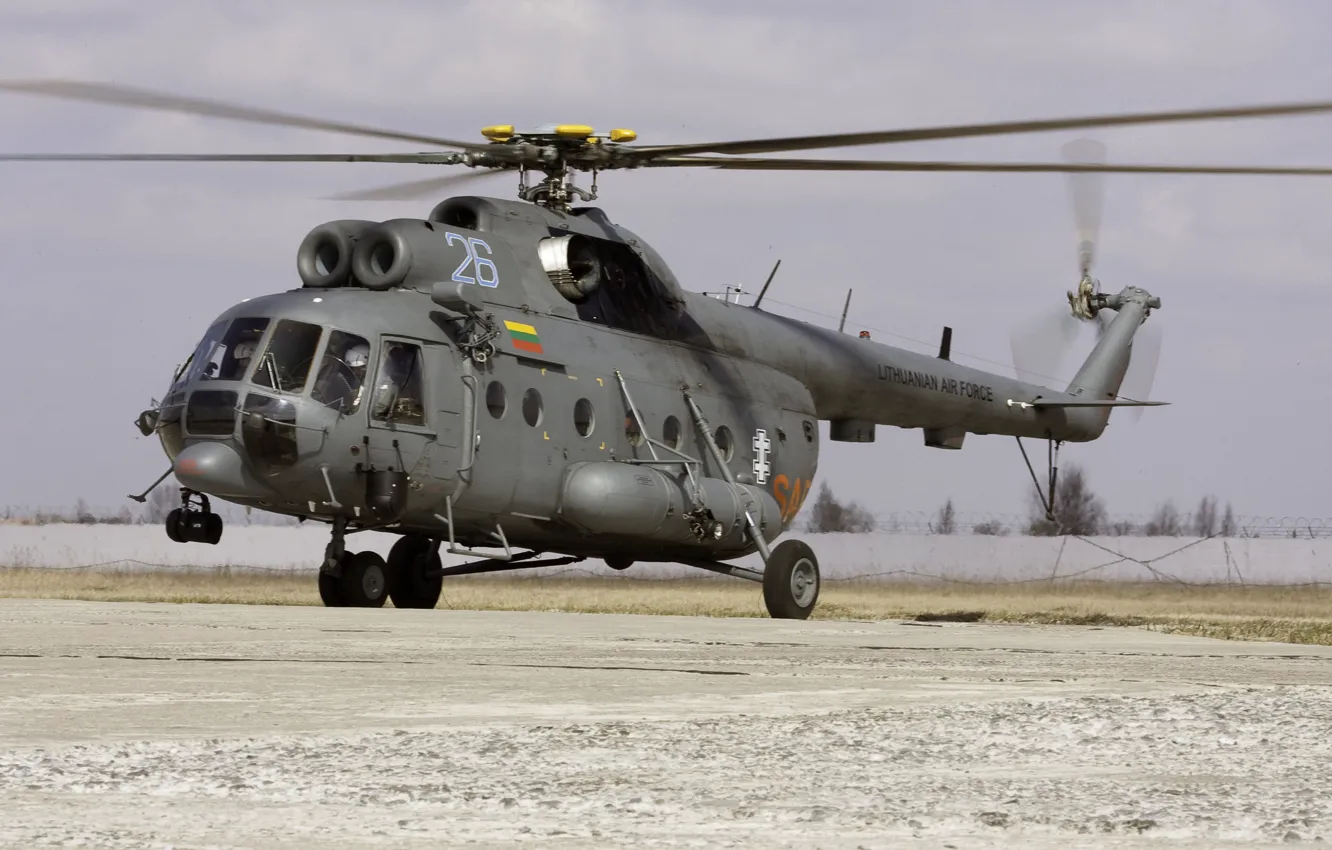 Photo wallpaper the rise, Mi-8MTV, The air force of Lithuania