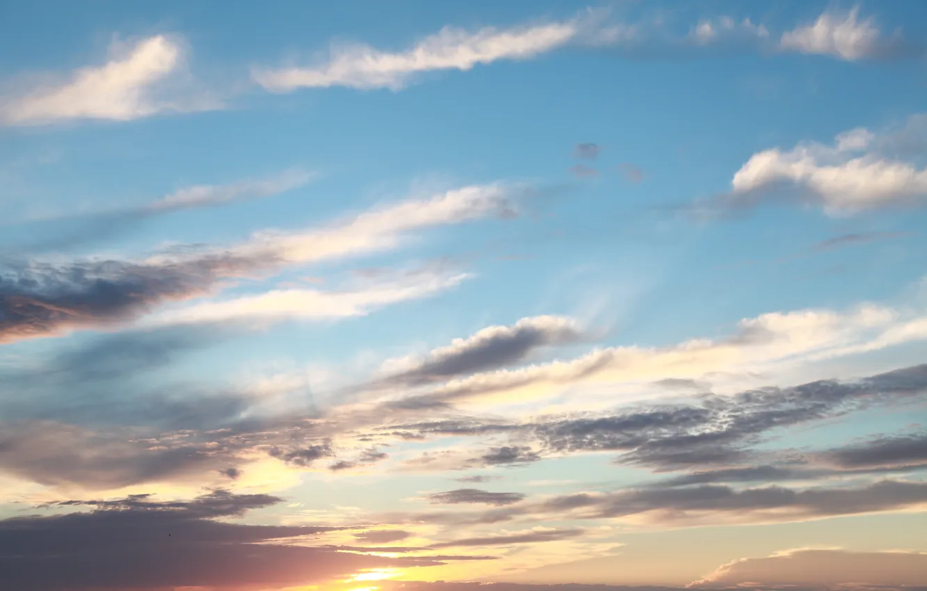 Photo wallpaper the sky, clouds, landscape, nature