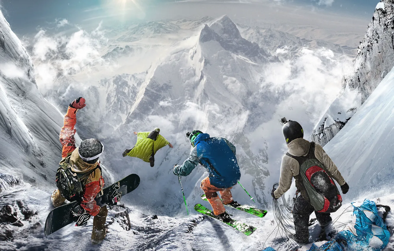 Photo wallpaper Mountains, Snow, Ubisoft, Game, Steep, TheVideoGamegallery.com