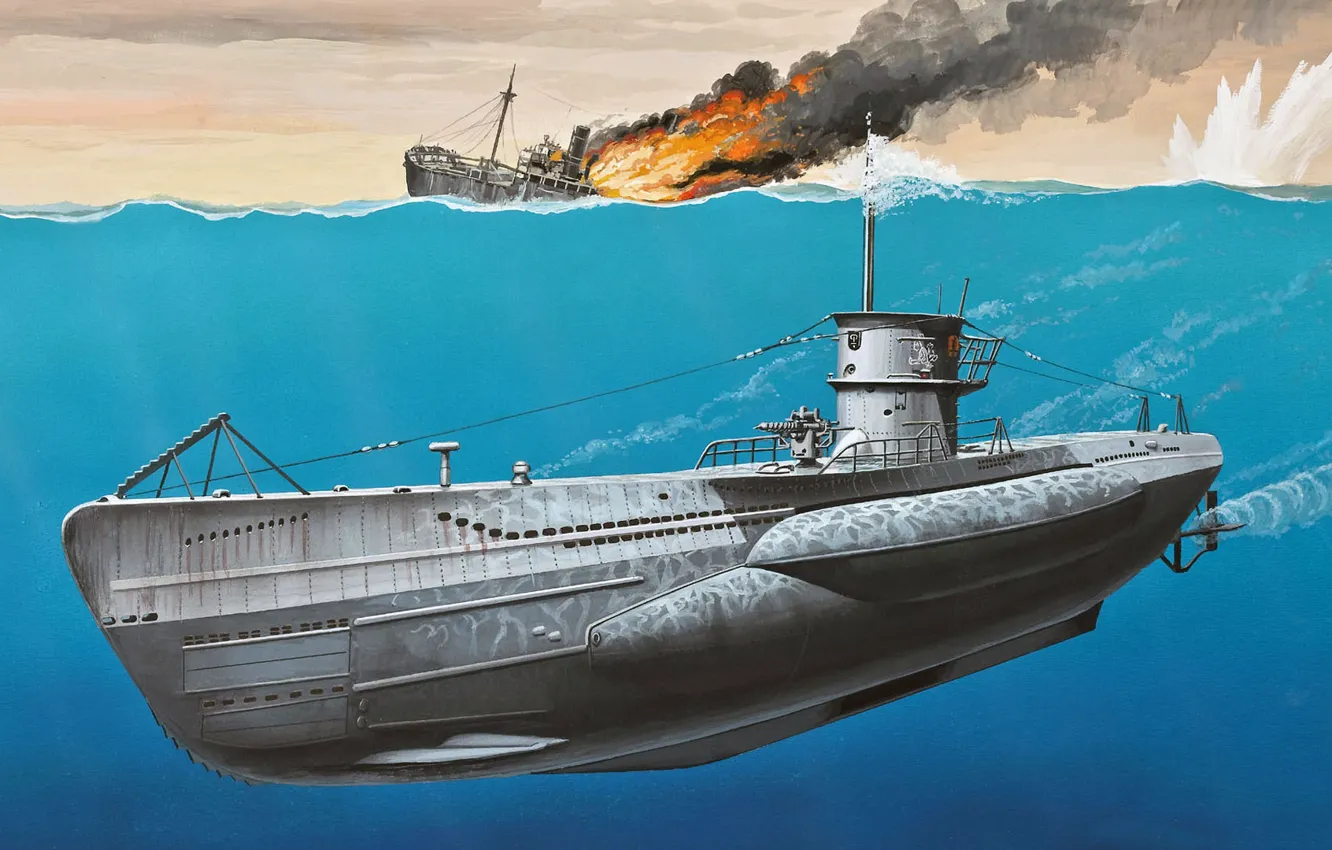 Photo wallpaper submarine, submarine, submarine, Navy, Kriegsmarine, Navy, Type VII-C