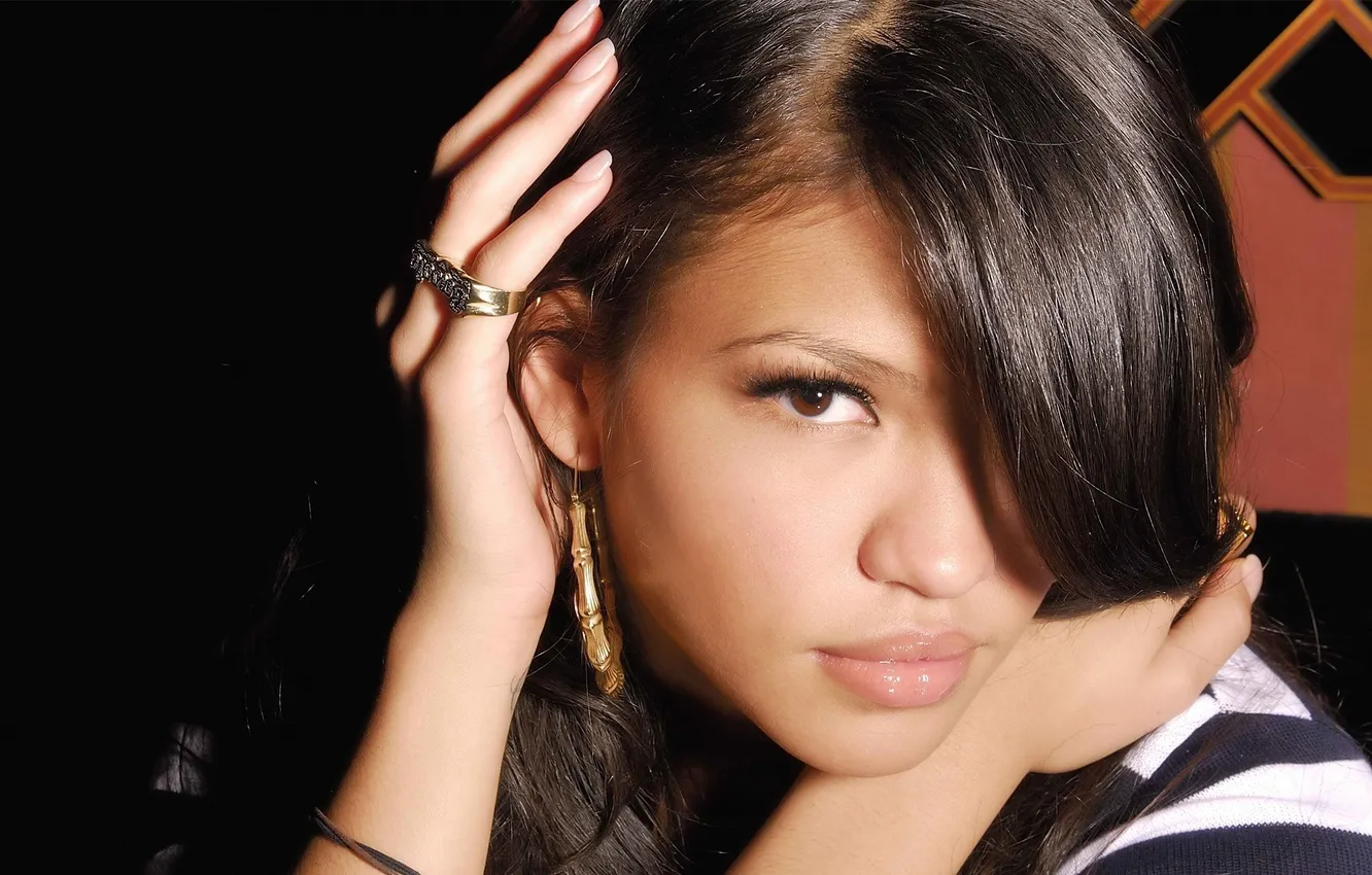 Photo wallpaper look, face, portrait, brunette, Cassie Ventura