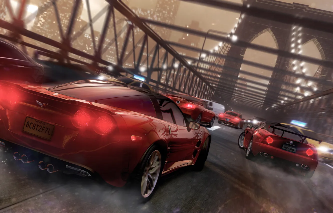 Photo wallpaper machine, bridge, the city, race, New York, Ubisoft, The Crew