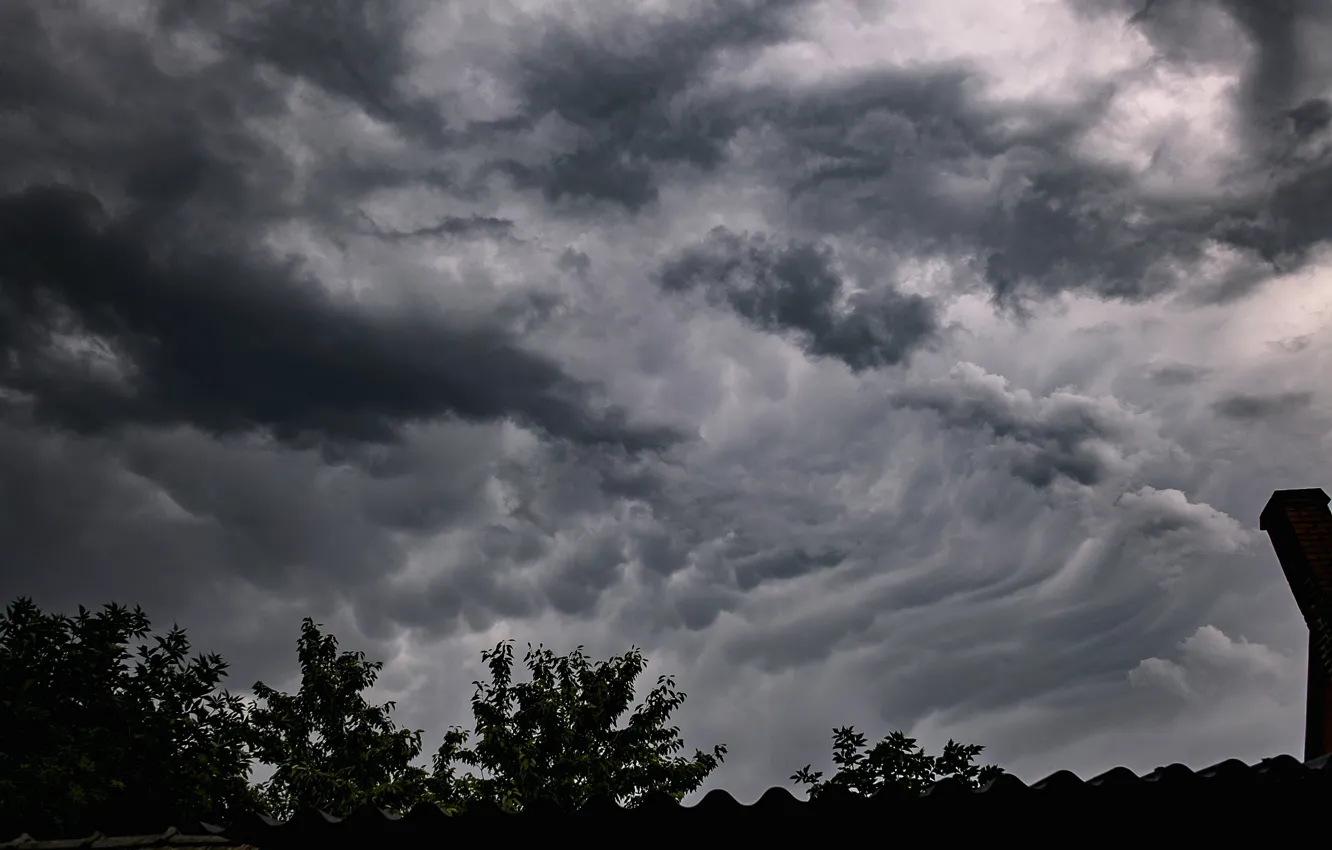 Photo wallpaper dark, storm, sky, cloud, clouds