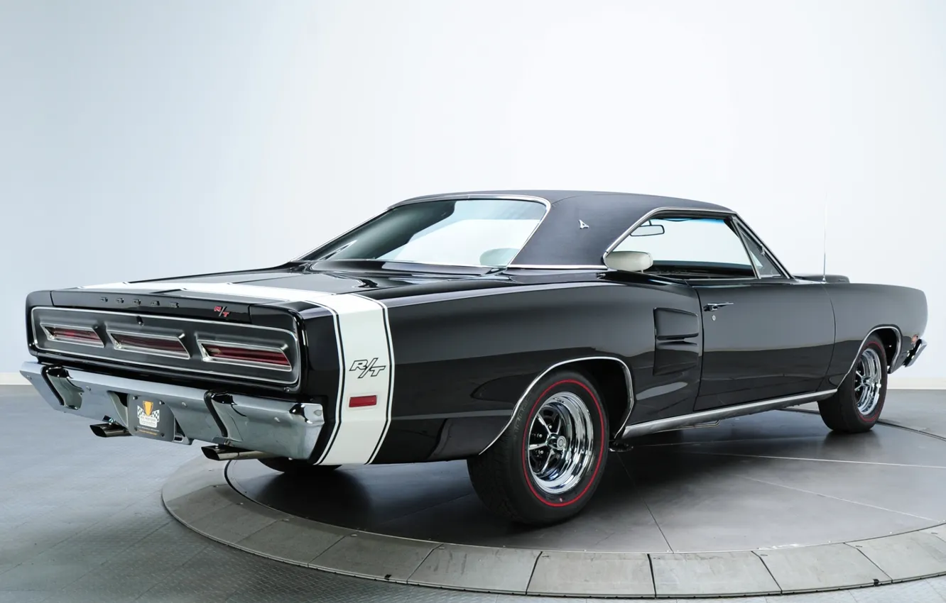 Photo wallpaper background, black, Dodge, 1969, Dodge, rear view, Coronet, Muscle car