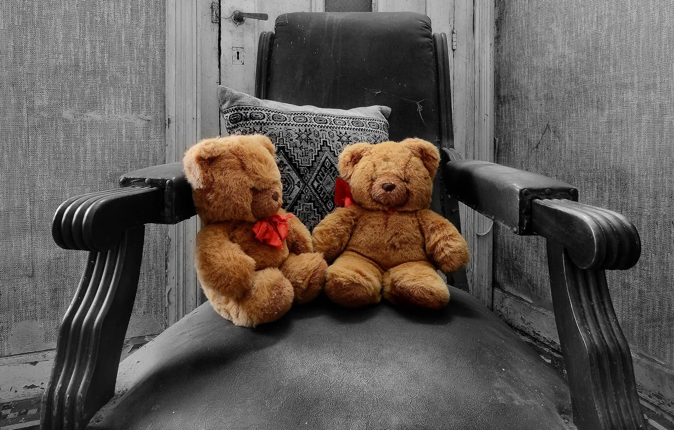 Photo wallpaper toys, chair, bears