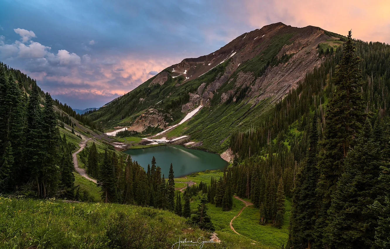 Photo wallpaper landscape, mountains, nature, lake, Canada, national Park, Yoho, Emerald Lake