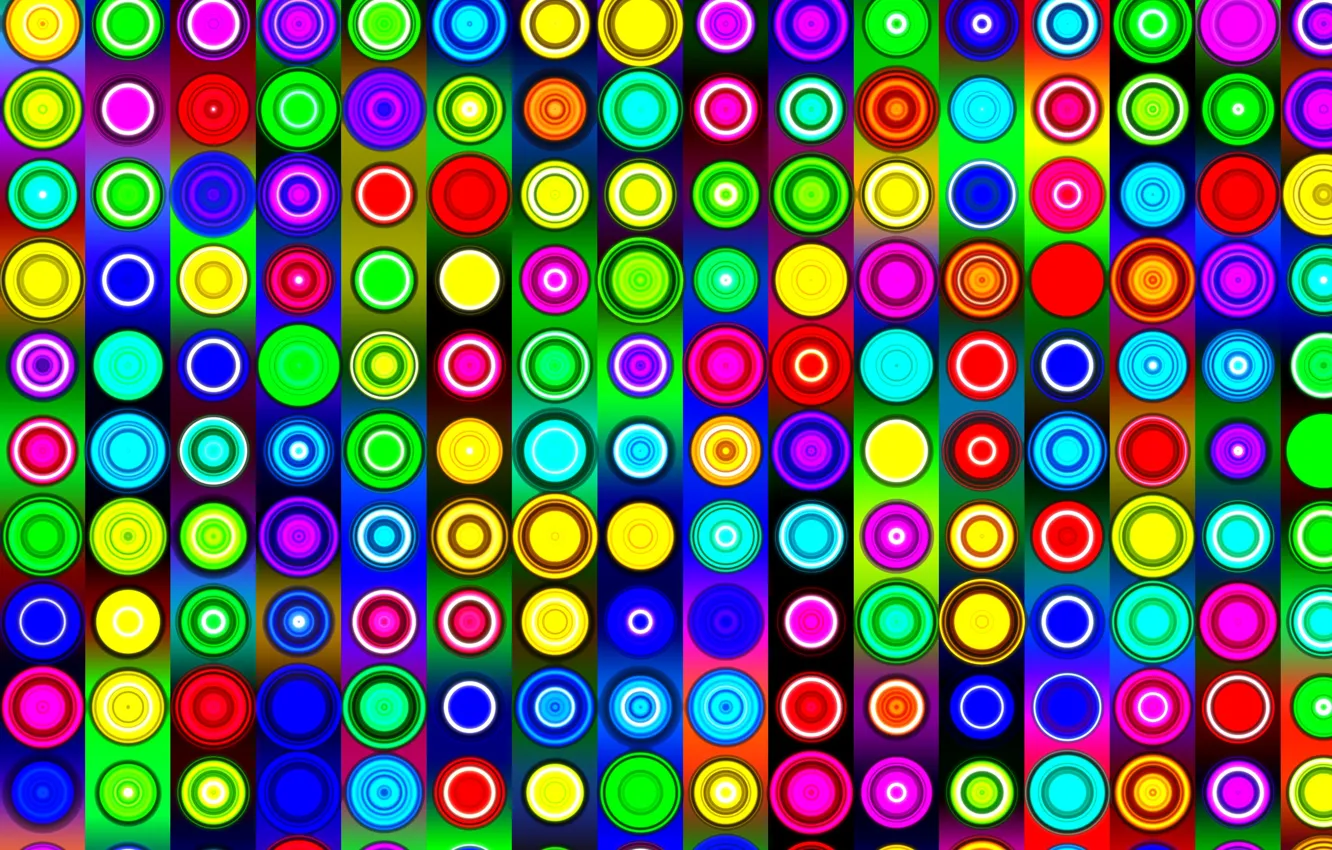 Photo wallpaper circles, strip, colorful