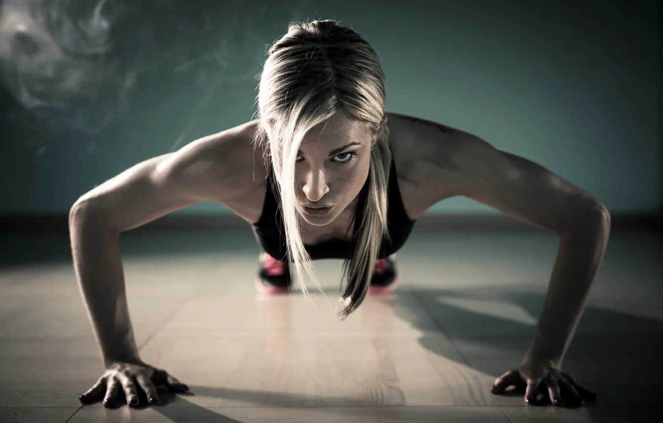 Photo wallpaper exercise, fitness, pushups