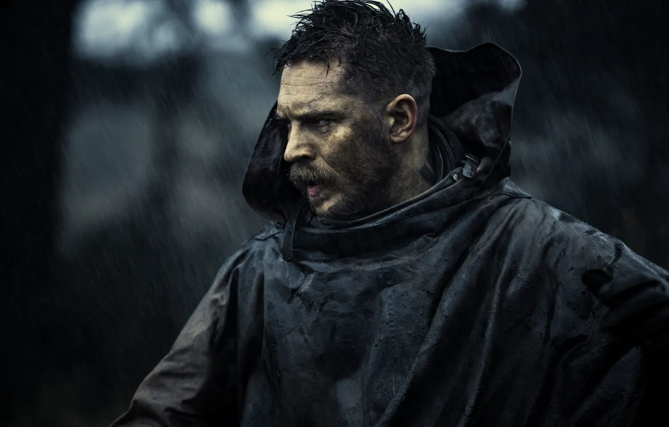 Photo wallpaper rain, man, Taboo, Tom, Tom Hardy, mud, season 1, tv series