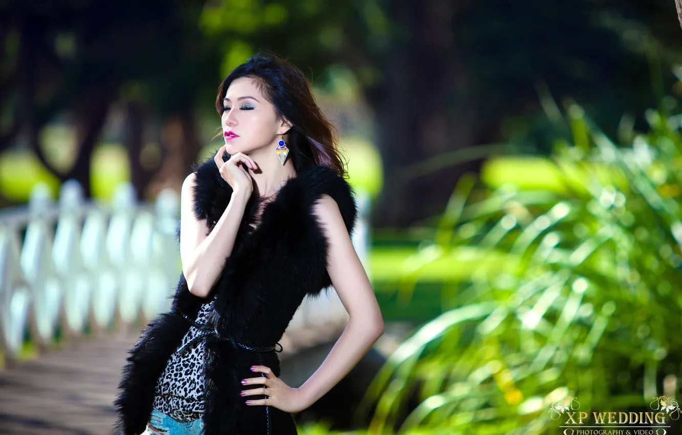 Photo wallpaper girl, pose, background