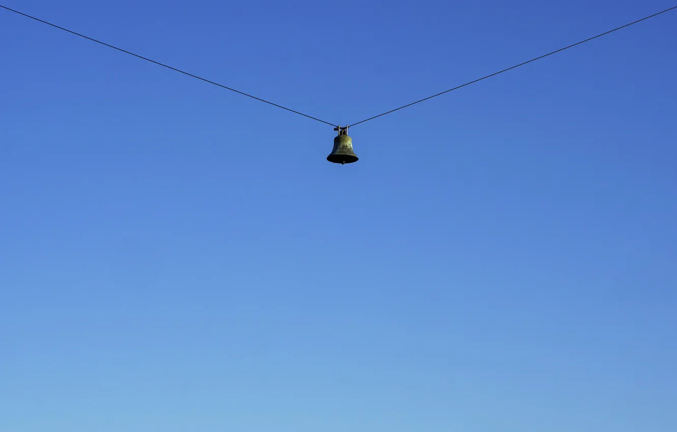 Photo wallpaper sky, wire, bell