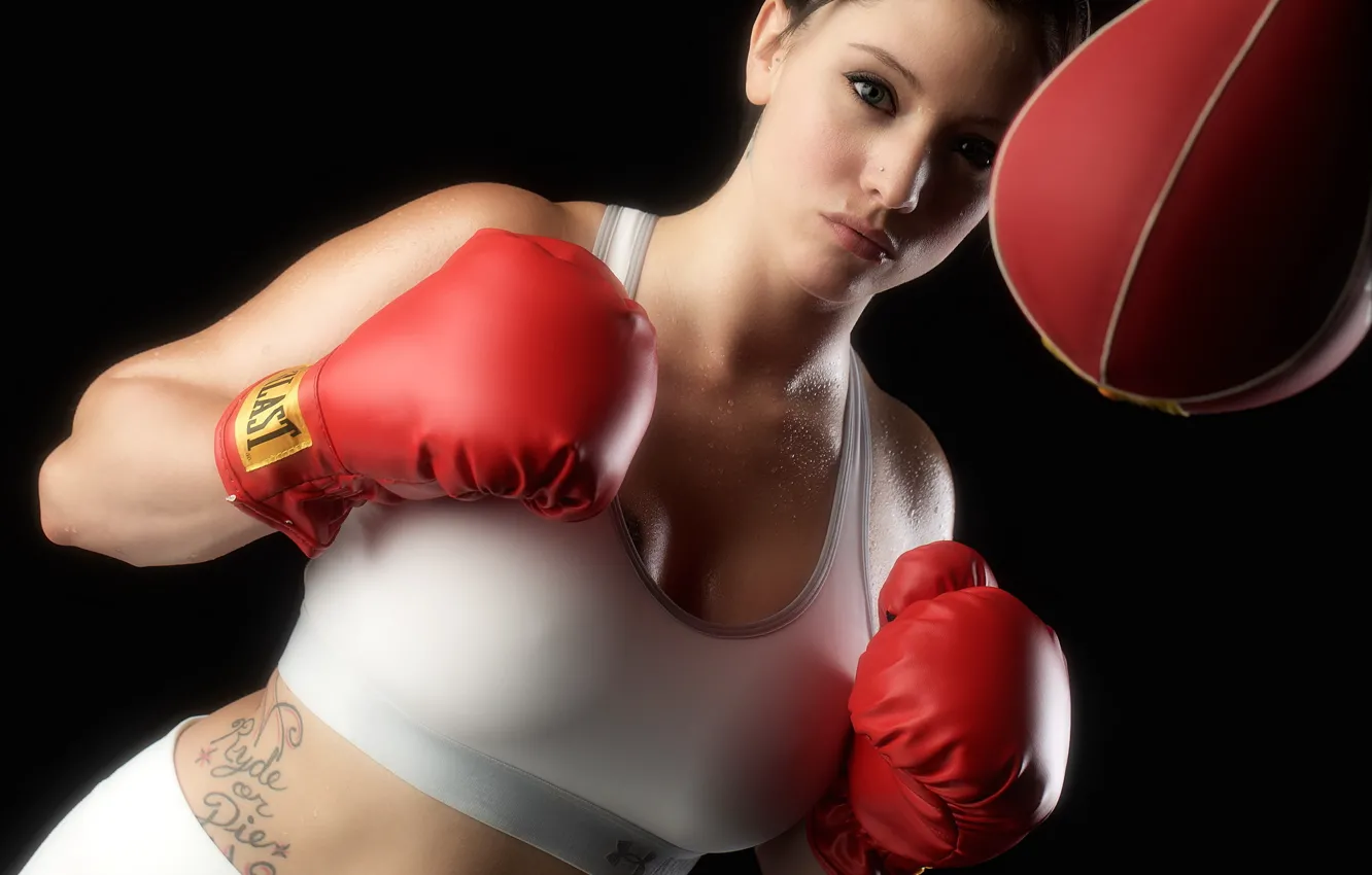 Photo wallpaper girl, Boxing, training