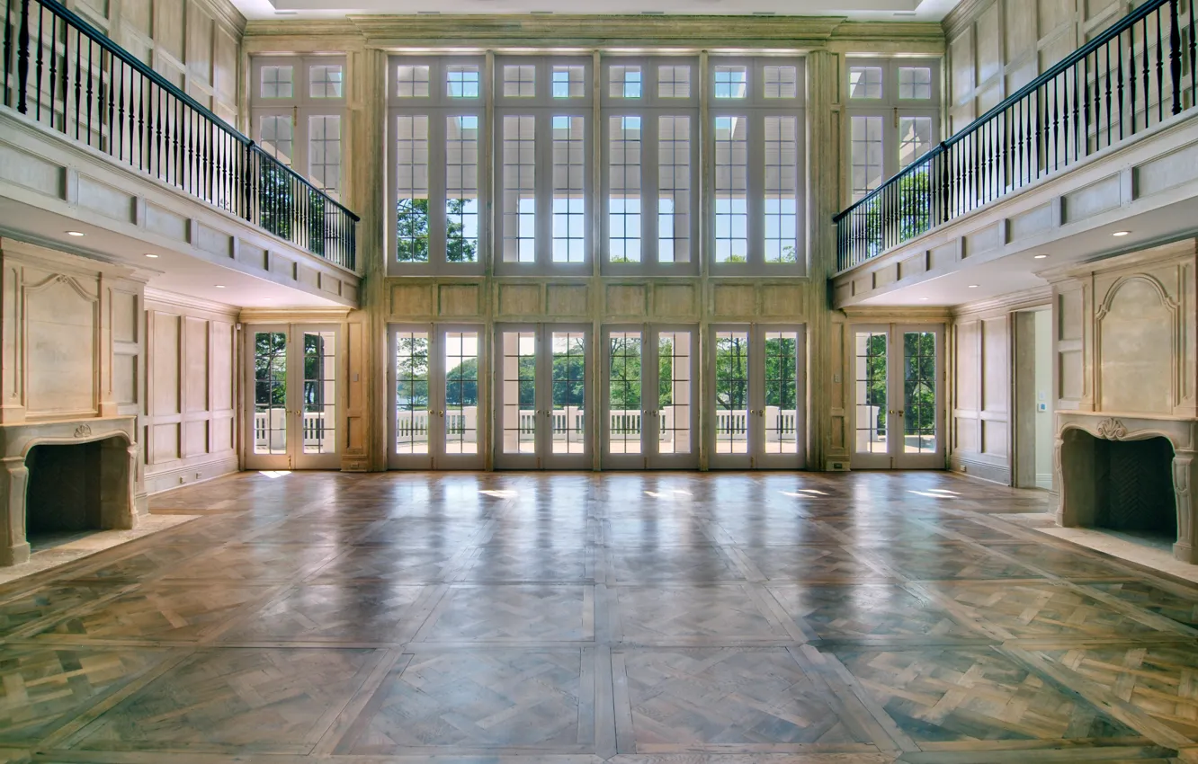 Photo wallpaper room, Villa, fireplace, the room, Dom-castle