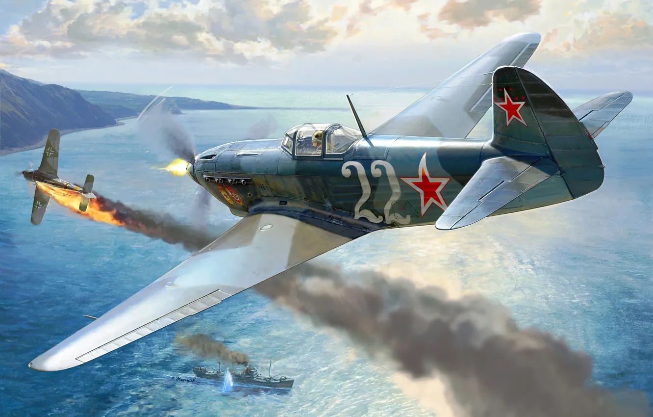 Photo wallpaper USSR, As-9, THE RED ARMY AIR FORCE, The Great Patriotic War, Combat aircraft, Military aircraft