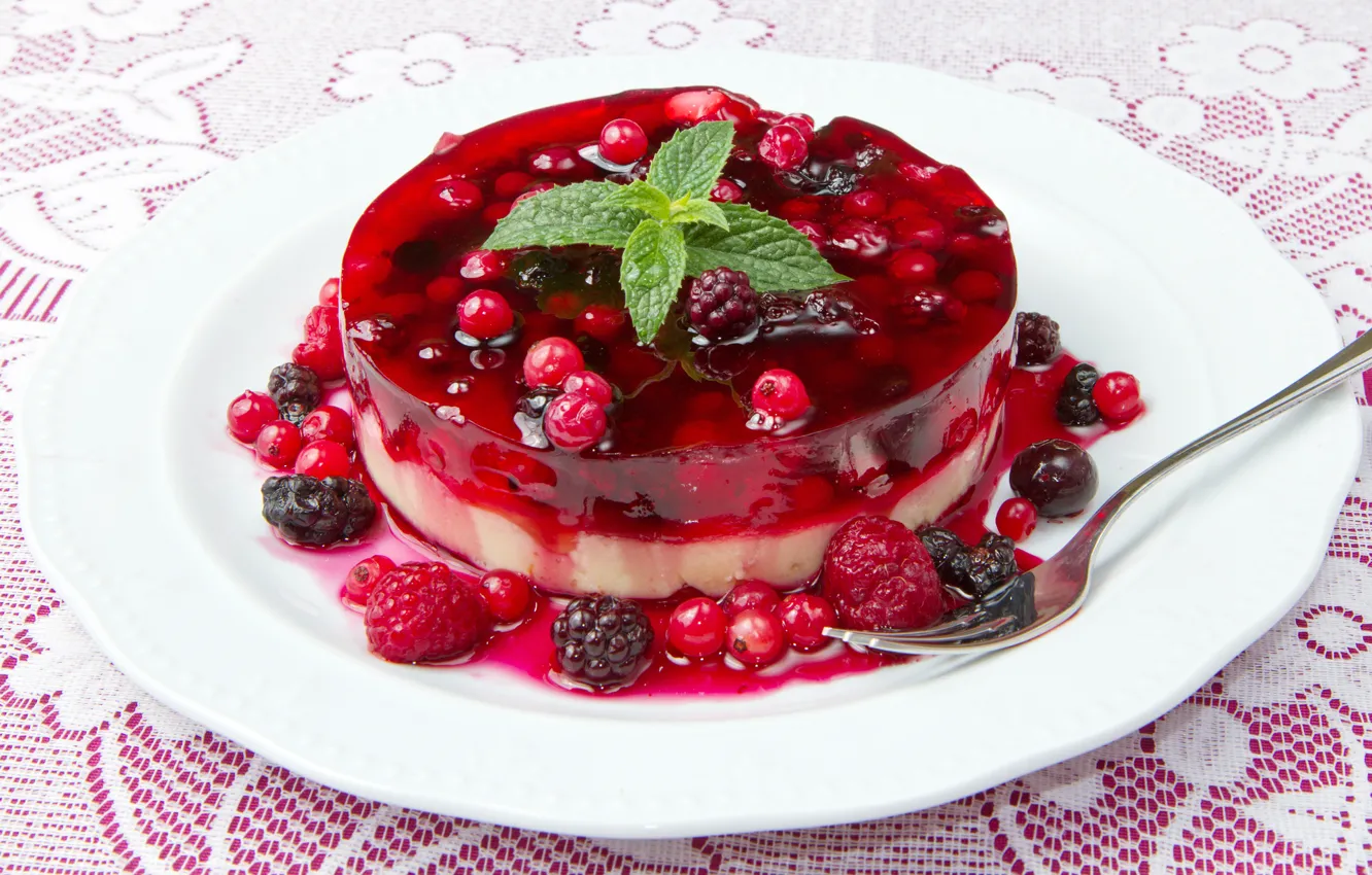 Photo wallpaper berries, raspberry, sweets, cake, dessert, currants, BlackBerry, sweet
