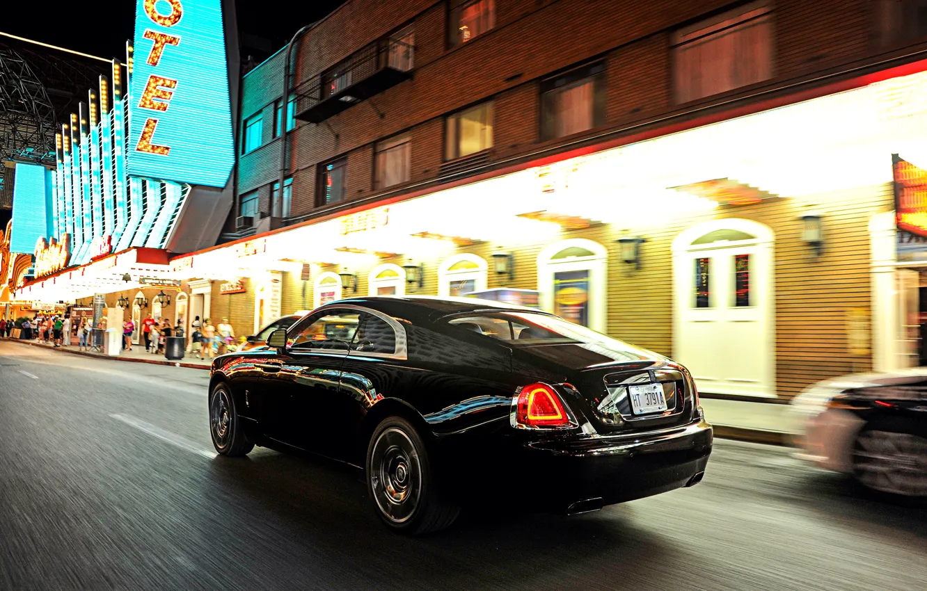 Photo wallpaper car, Rolls-Royce, car, in motion, beautiful, brilliant, chic, Wraith
