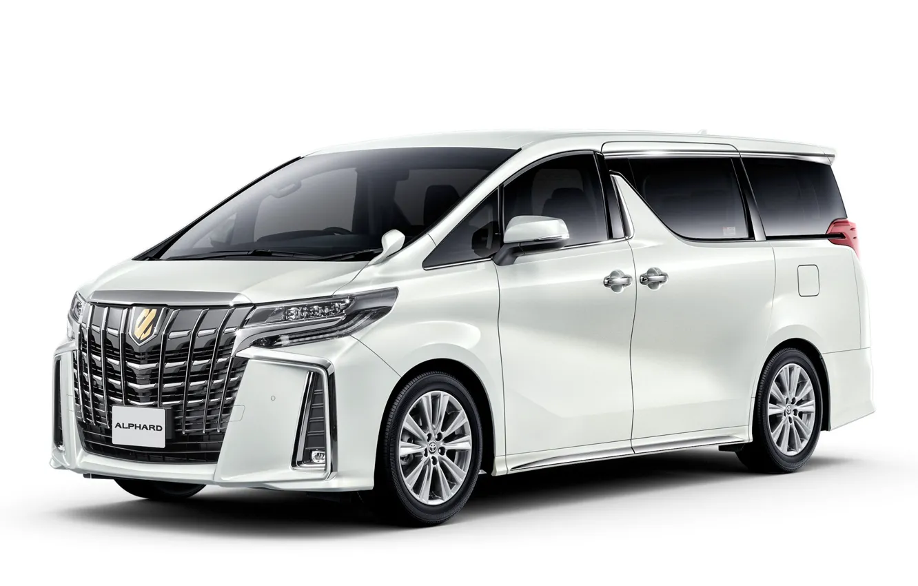 Photo wallpaper white background, exterior, Toyota Alphard, Type Gold III