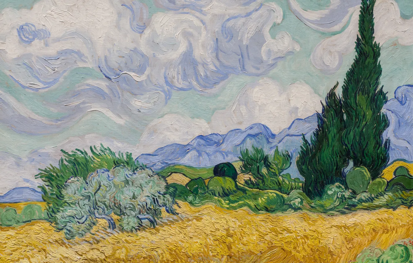 Photo wallpaper landscape, picture, painting, Van Gogh