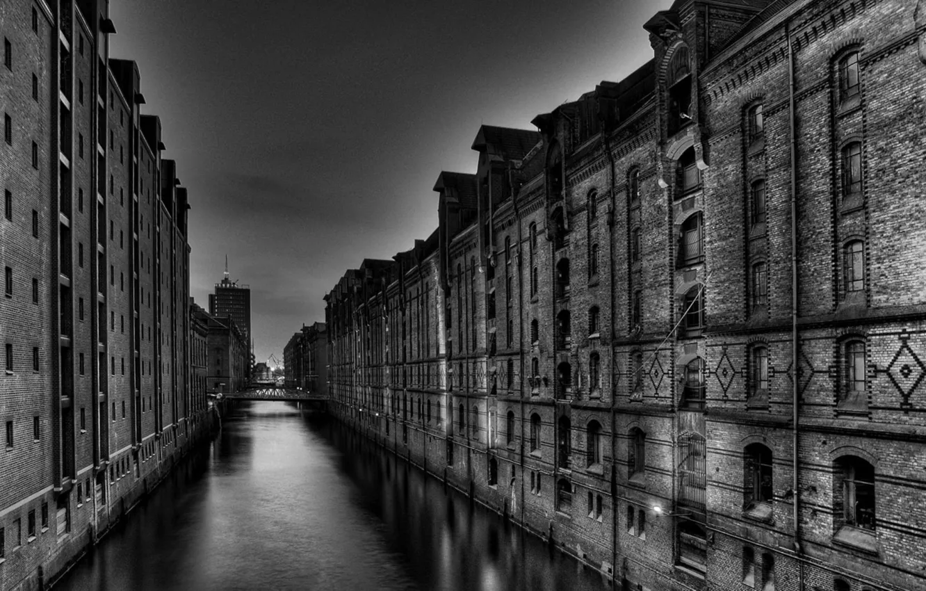 Photo wallpaper water, the city, home, Germany, Hamburg