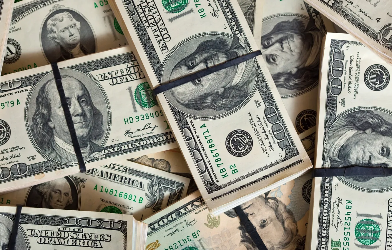 Photo wallpaper background, dollars, banknotes