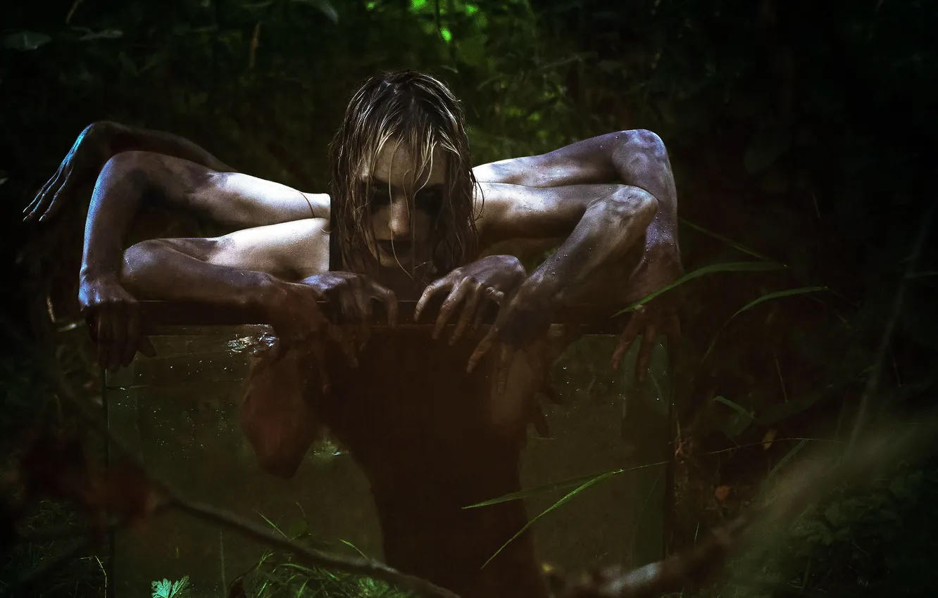 Photo wallpaper girl, background, hands