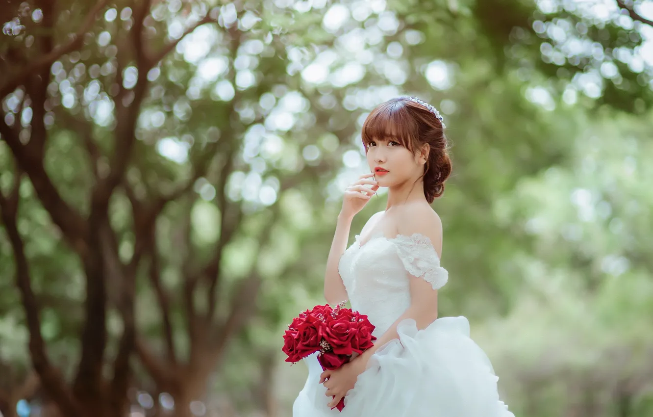 Photo wallpaper girl, style, the bride