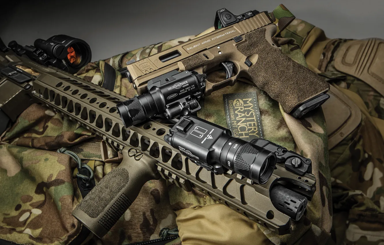 Photo wallpaper gun, accessories, assault rifle, equipment