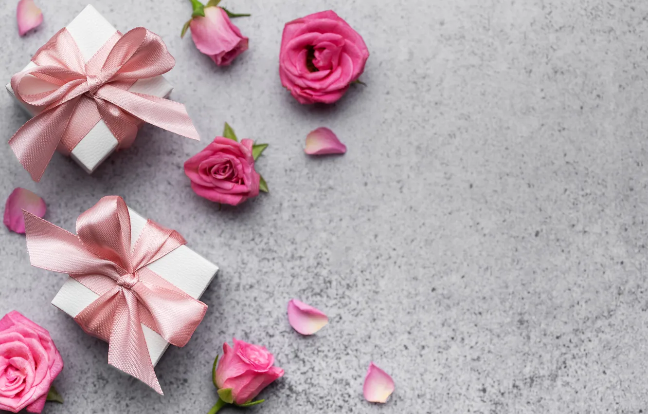 Photo wallpaper love, flowers, gift, romance, heart, roses, love, happy
