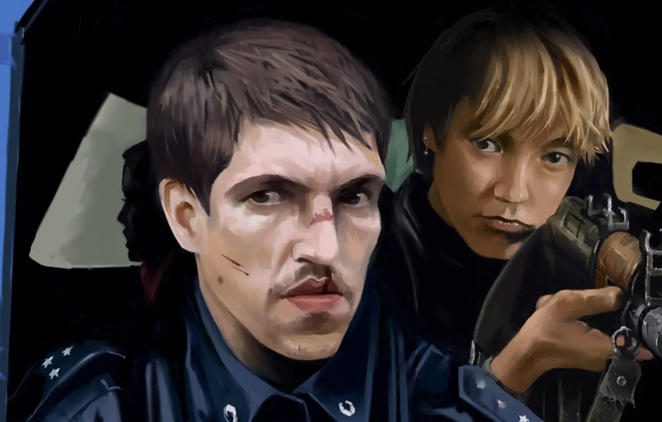 Photo wallpaper light, Kalashnikov, Russia, sisters, 2001, COP, Oksana Akinshina, Dmitry Orlov